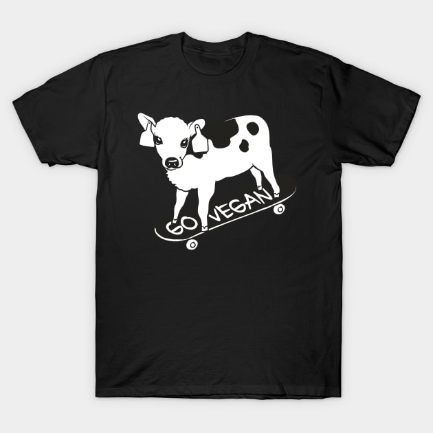 Skateboarding Baby Calf  Vegan T-Shirt by huebucket